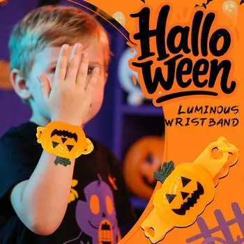 Хэллоуин Браслет Светящийся Реквизит Тыква Призраки Голова Светящийся Браслет Светящийся Наручный Браслет, Для Вечеринок One Size