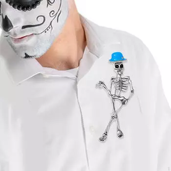 Хэллоуин Брошь Булавка Скелет Поделки Декоративные Креативные Украшения Мода Забавный Подарок Red hat