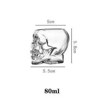 Хэллоуин Бытовая Череп Голова Стеклянная чашка Прозрачный Кристалл Кофе Сока Кружка Питьевой Бар Клуб Виски Вино Пиво Чашка
