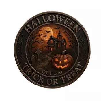 Хэллоуин Челлендж Монета Пугало Тыква Жнец Издание Металлическая Монета Трюк (Череп сбоку) или Угощение (Тыквенный бок) Коллекционная монета с двусторонним изображением A