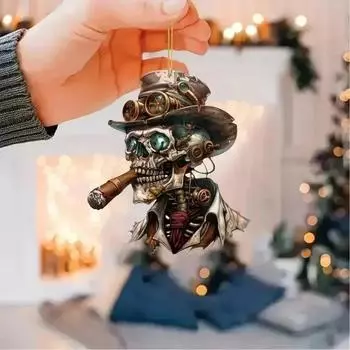 Хэллоуин Череп Акрил Плоский Личность Креативное Украшение Автомобильное Зеркало Заднего Вида Подвеска Декоративные Аксессуары Украшения Интерьера