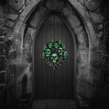 Хэллоуин Череп Фигурка настенная светящаяся в ночи скелет голова декор ужас смола домашнее украшение для спальни гостиной A