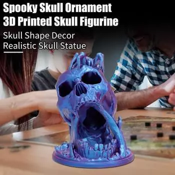 Хэллоуин Череп Фигурка Жуткий 3D Печатный Череп Паука Статуэтка из Смолы Скульптура Домашний Офис Рабочий Стол Книжная Полка Украшение Орнамент Фестиваль Подарок