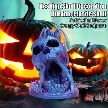 Хэллоуин Череп Фигурка Жуткий 3D Печатный Паук Череп Смола Статуэтка Скульптура Главная