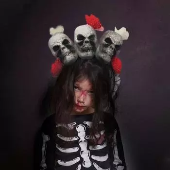Хэллоуин Череп Головная Повязка с Паутиной Череп Волосы Вуали Забавный Ужас Паук Обруч Маскарад Косплей красный