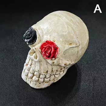 Хэллоуин Череп Головной светильник Призрачный Фестиваль Смола Череп Голова Украшение Светодиодная Электронная Свеча Лампа Украшения Опора
