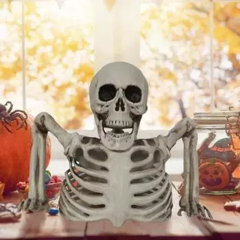 Хэллоуин Череп Орнамент Скелет Половина Тела Фигурка Настольное Украшение Праздничная Атмосфера Enhancer Уникальный Декор Хэллоуина белый