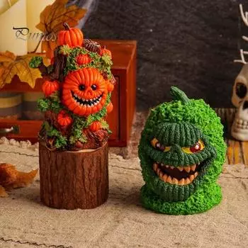 Хэллоуин Череп Тыква Украшения Смола Череп Пень Тыквенная Голова Статуя Страшная Настольная Фигурка Для Дома С Привидениями В Помещении Реквизит B