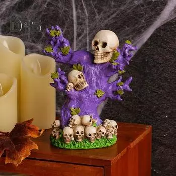 Хэллоуин Череп Тыква Украшения Смола Череп Пень Тыквенная Голова Статуя Страшная Настольная Фигурка Для Дома С Привидениями В Помещении Реквизит B