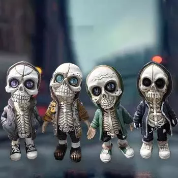Хэллоуин Черепа для гостиной Статуи из смолы Украшения Акриловые плоские настенные ковры Прохладная домашняя вечеринка