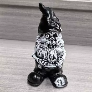 Хэллоуин Черная кошка Скелет Фигурка Жуткий Костяной Гном Статуэтка Из Смолы Скульптура Главная B