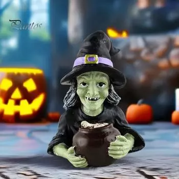 Хэллоуин Черная Кошка Статуэтка Жуткая Статуэтка Ведьмы Смола Паук Животное Скульптура Домашний Офис Настольное Украшение Орнамент Фестиваль Подарок C