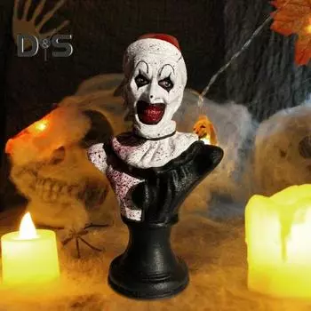 Хэллоуин Черно-Белый Фигурка Человека Жуткий Цилиндр Клоун Смола Статуя Скульптура Домашний Офис Настольное Украшение Орнамент Фестиваль Подарок A