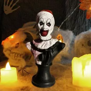 Хэллоуин Черно-Белый Фигурка Человека Жуткий Цилиндр Клоун Смола Статуя Скульптура Домашний Офис Настольное Украшение Орнамент Фестиваль Подарок