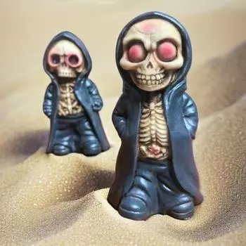 Хэллоуин Черный халат Скелет Статуэтка Готическая Смерть Смола Статуя Скульптура Домашний Офис Настольный Книжная Полка Украшение Орнамент Фестиваль Подарок A