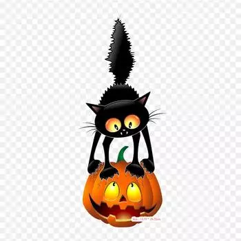 Хэллоуин Черный кот Тыква Черный кот Утюг на термопереносной печати виниловые нашивки наклейки для одежды DIY аппликации моющиеся нашивки