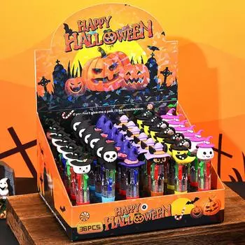 Хэллоуин Четырехцветная шариковая ручка, Цветная ручка Студенческие канцелярские товары, Подарочная ручка 100 мл One Size