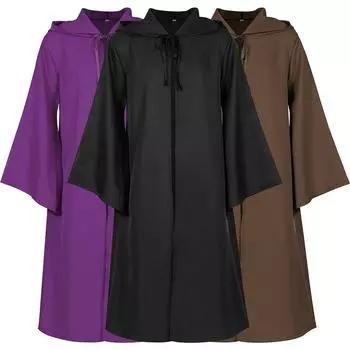Хэллоуин Cos Robe Cape Cos Костюм для вечеринки Длинный Косплей Длинный Черный Халат Платье Наряд XXL