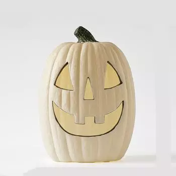 Хэллоуин Cushaw Light Сцена Установка Реквизит Полые Светящиеся Улыбающиеся Украшения Cushaw (Без батарей) One Size белый