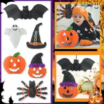 Хэллоуин Цветок Паук Подвесной Настенный Колпак Ведьмы Подвесные Украшения Подвесной Призрак Подвеска One Size серебряный