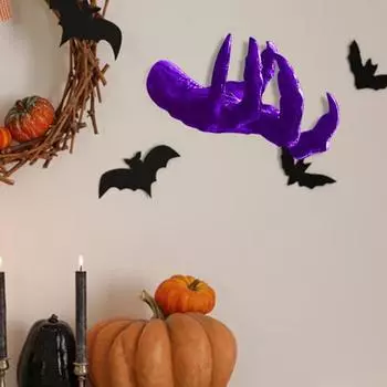 Хэллоуин Дьявольская рука Статуэтка Настенное крепление для дома и офиса Статуэтка Коготь демона Жуткая рука ведьмы Скульптуры из смолы Настенное украшение Орнамент