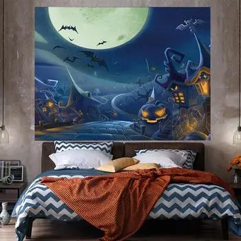 Хэллоуин декоративная живопись цифровая печать гобелен спальня висит ткань гостиная фон ткань настенный ковер 100cm*150cm