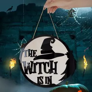 Хэллоуин Деревянная Ведьма Летучая мышь Призрак Акриловые Подвесные Украшения Праздничные Украшения Подвесные Украшения