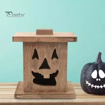 Хэллоуин Деревянное украшение для привидения Жуткий тыквенный блок-призрак для наружного сада, домашнего офиса, многоуровневый поднос, украшение S