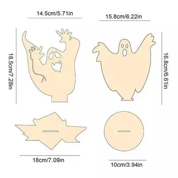 Хэллоуин деревянное украшение тыква привидение украшение стола проектор теней для домашней вечеринки и дома с привидениями ремесла
