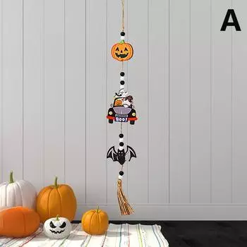 Хэллоуин деревянные бусины кулон гном тыква летучая мышь призрак подвесные украшения для вечеринки на Хэллоуин многоярусный поднос украшения ремесла