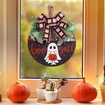 Хэллоуин Деревянные Знаки Украшения Входной Двери Приветствие Подвесной Знак Хэллоуин Призрак Дверь