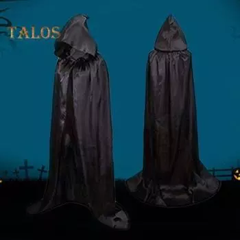 Хэллоуин Дети Косплей Плащ Завязка Темный Стиль Атласный С Капюшоном Свободная Длина Пола Чистый Цвет Унисекс Сценическое Шоу Накидка Ведьмы 80 cm