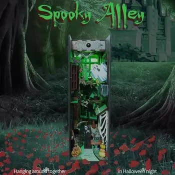 Хэллоуин DIY книжный уголок полка жуткий переулок книжная полка миниатюрная модель комплект с подсветкой Хэллоуин украшения дома подарки чёрный