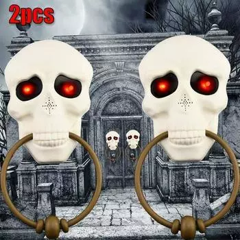 Хэллоуин Дом Череп Огни Дверной Звонок Дом С Привидениями Ужасы Реквизит Украшения Праздничные Атрибуты