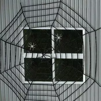 Хэллоуин Дом с привидениями Украшение Гигантская паутина Декор Реквизит Событие Праздничные принадлежности 5*4.8M чёрный