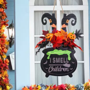 Хэллоуин Дверной Знак Светящийся Вешалка Подарок Настенный Декор Тыква Кленовые Листья Ягоды для Офисного Бара