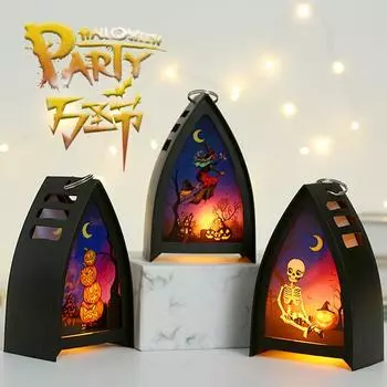 Хэллоуин Джек-О-фонарь Череп Ведьма Дети Несут Страшные Атмосферные Украшения Украшают Реквизит Halloween Pumpkin Pile