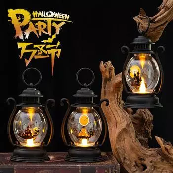 Хэллоуин Джек-О-фонарь Дети несут небольшой ночной светильник для вечеринки, декорации, сцены, макета, реквизита, светодиодного украшения Pumpkin
