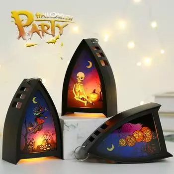 Хэллоуин Джек-О-фонарь Дети несут страшные атмосферные украшения Сцена макет реквизит светодиодные украшения Pumpkin pile