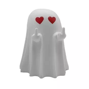 Хэллоуин Фигурка Призрака Средний Палец Украшение Призрак Смола Показать Палец Статуэтка Призрака для Стола Дома Офиса Ванной A