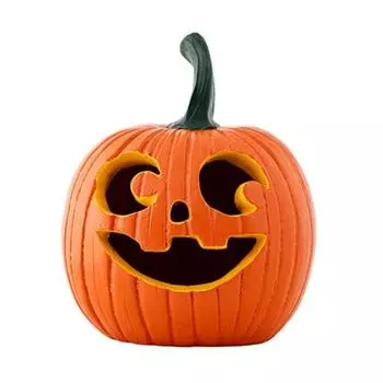 Хэллоуин Фигурка Тыквы Жуткая Полимерная Изогнутая Скульптура Тыквы Осень Фермерский Дом Настольное Украшение оранжевый