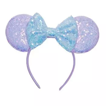 Хэллоуин Фиолетовые Цвета Ободок с Мышиными Ушками Фестиваль Блестящий Бант Повязка на Голову Вечеринка Косплей Аксессуары для Волос для Девочек Детей Size fits all