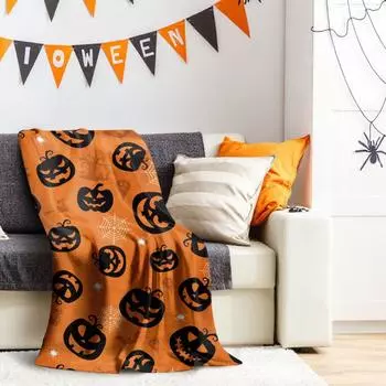 Хэллоуин Флис Цифровая Печать Удобный и Мягкий Теплый Двусторонний Плюш Маленький Плед Кондиционер Одеяло Диванное Одеяло One Size
