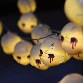 Хэллоуин Гирлянда Жуткая Кукольная Голова Светодиодные Украшения Пластиковый Череп Светильник S USB Plug