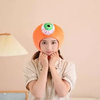 Хэллоуин глазное яблоко плюшевая шляпа мультфильм жуткий ПП хлопок наполненный эластичный мягкий теплый зимний косплей глаз оранжевый