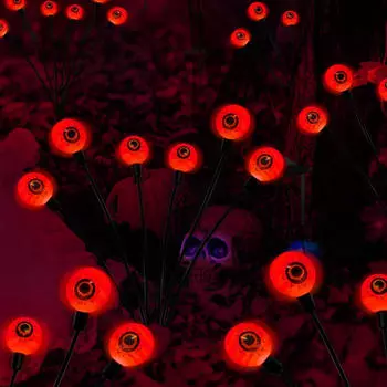 Хэллоуин Глазные Огни Дорожка Ландшафтный Светильник Солнечный Питает Сад Водонепроницаемый Для 6 Lights Red