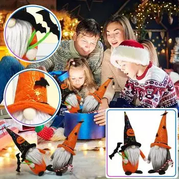 Хэллоуин Гном Плюшевые украшения Рудольф Стоящая кукла Украшение окна One Size чёрный