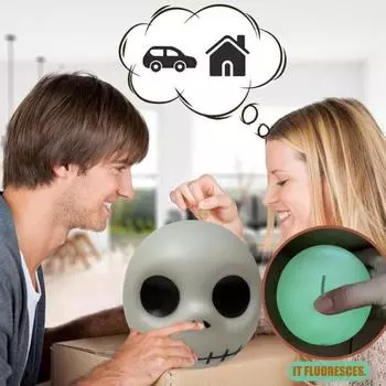 Хэллоуин голова привидения свинья-копилка жуткая виниловая копилка для монет контейнер для денег для детей и взрослых накопительный кейс банка праздничное украшение для рабочего стола белый