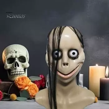 Хэллоуин Головной Убор Ужас Дьявол с Длинными Волосами Пирсинг Глаз Страшный Костюм Хэллоуин Опора для Хэллоуина Жуткий Косплей Вечеринка