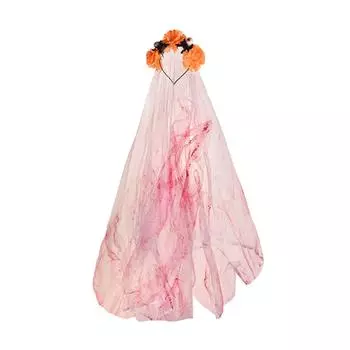 Хэллоуин Готическая Цветочная Гирлянда С Черными Вуалями Повязка На Голову Косплей Свадебное Головное Украшение Костюм Головной Убор Аксессуар One Size